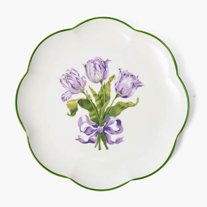 Piatto da portata a forma di tulipano viola