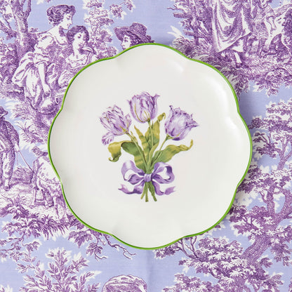 Piatto da portata a forma di tulipano viola