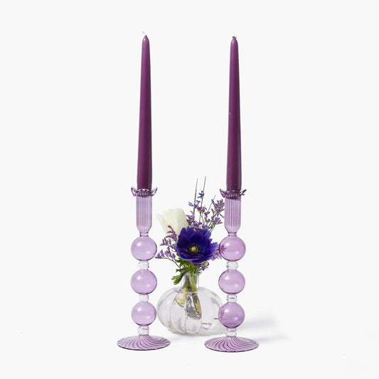 Portacandele viola Eden (coppia)