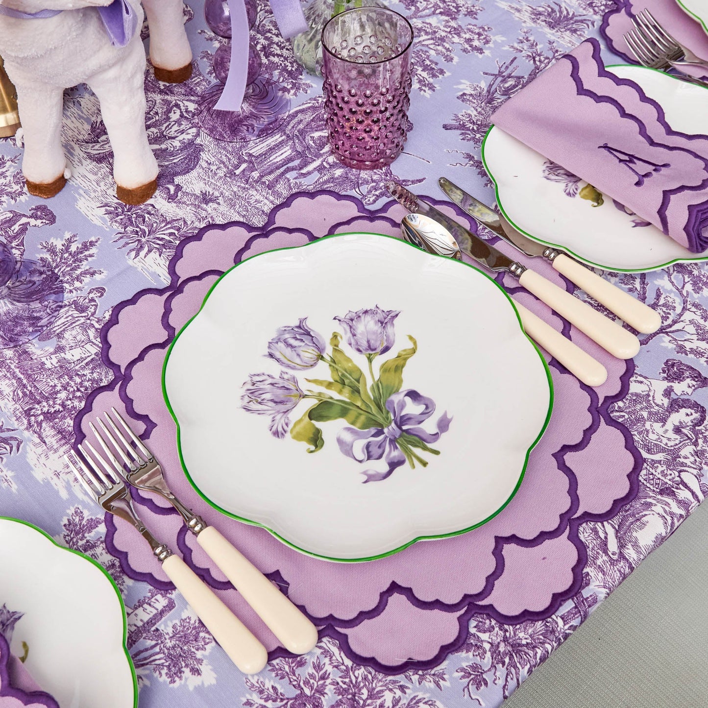 Piatti da portata Tulipano Viola (Set da 4)
