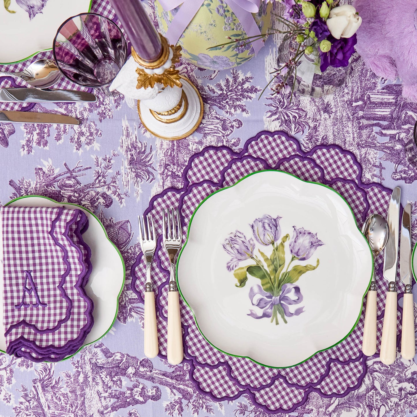 Piatti da portata Tulipano Viola (Set da 4)